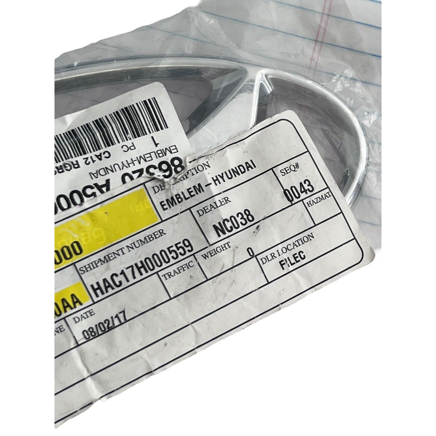 OEM Hyundai i30 2012 - 2015 Emblem Rear Badge Original 86320-A5000 NEW