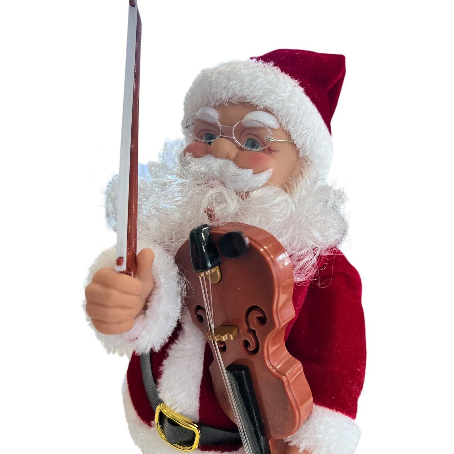 Vintage Animated Santa With Violin Santa Suit Does Not Work 11”