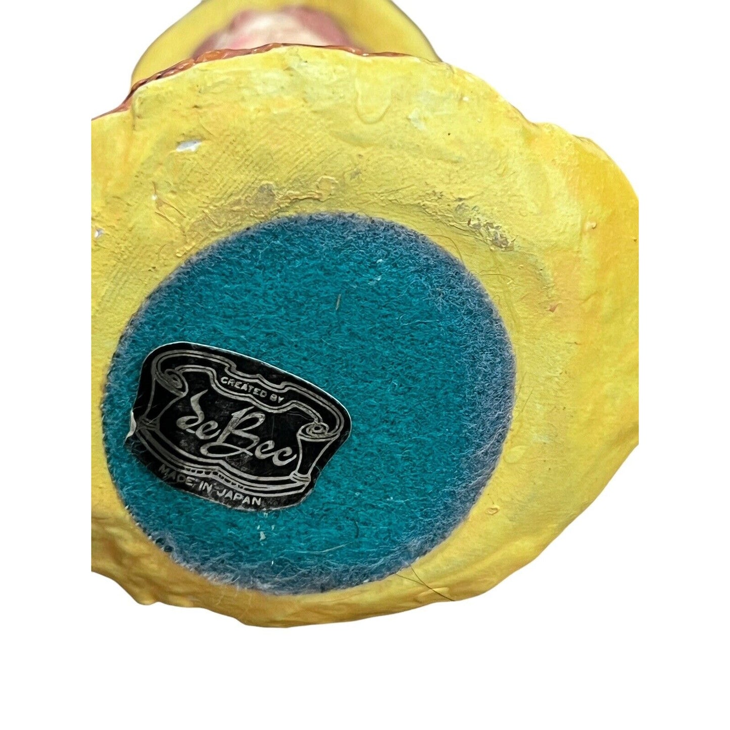 Vintage De Bec Japan Happiness Is You Small Planter Candle Holder Yellow