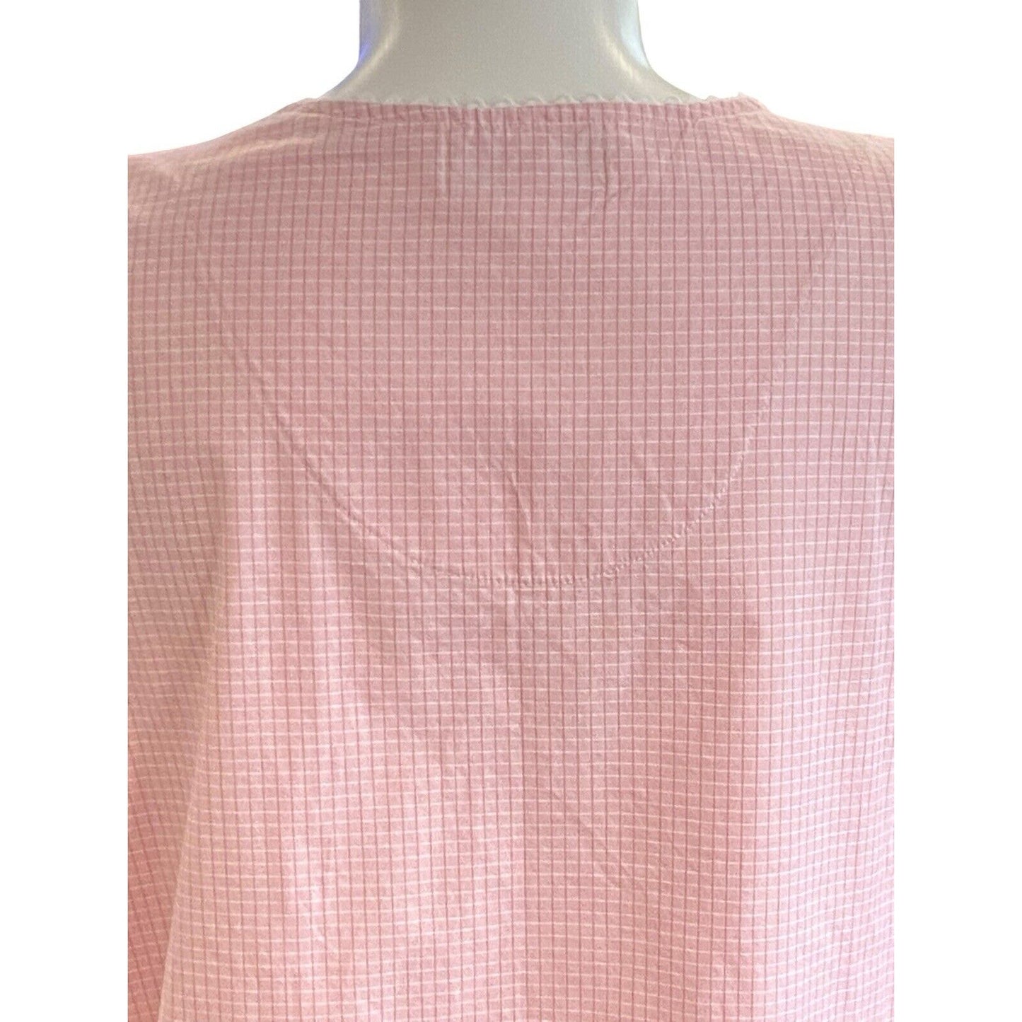 Miss Elaine Size 2X Cotton Check Short Sleeve Snap Front Robe Pink Granny Core