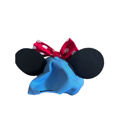 Mouse Ears Blue Baseball Hat Minnie Red Bow One Size Adjustable