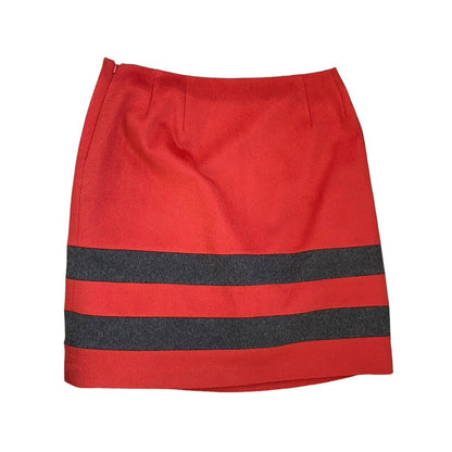 Size 12 J.‎ McLaughlin Skirt Gray Orange Stripe Cashmere Wool Blend Classic Line