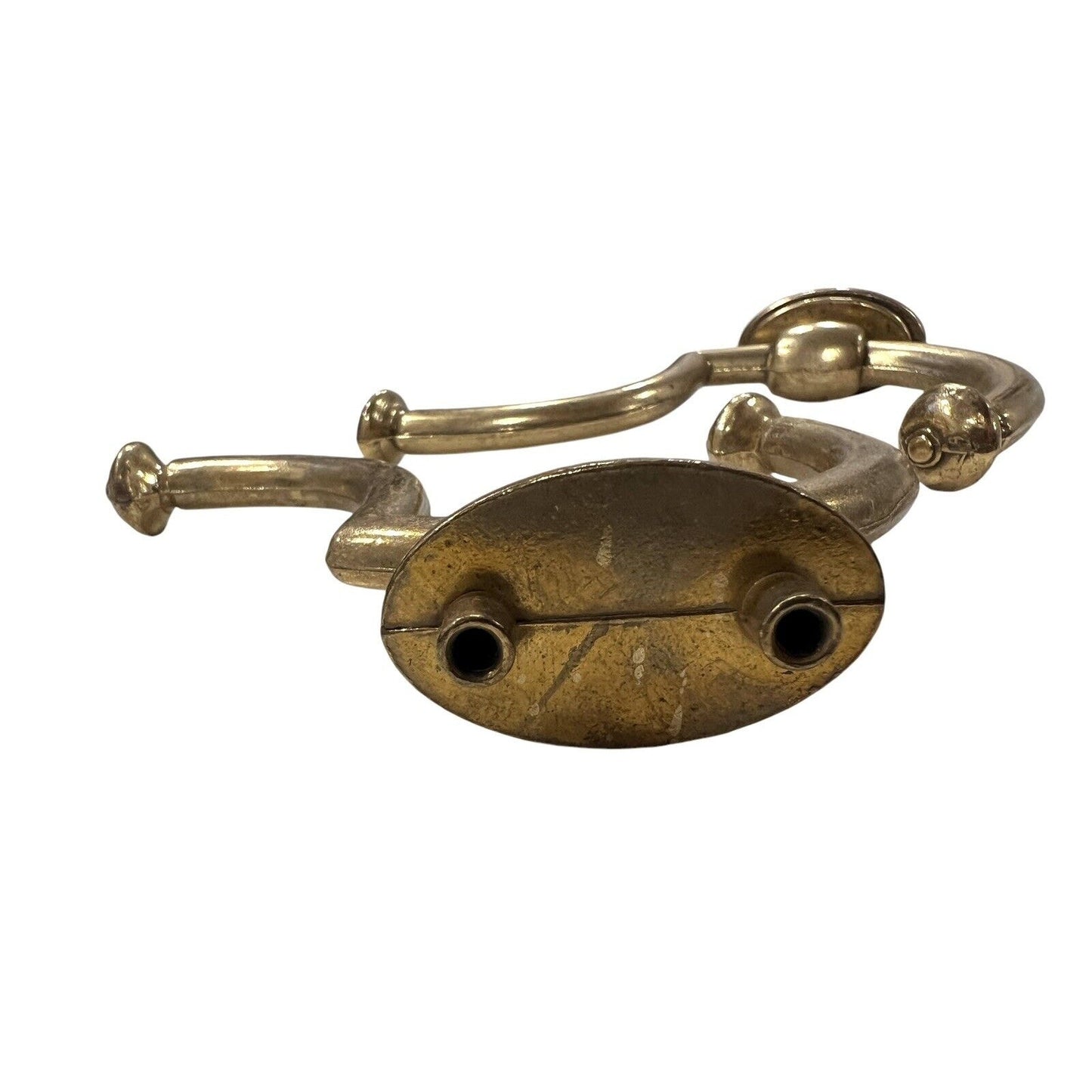 Set of 2 Vintage Brass Double Wall Hooks Robe Towel Door Wall Mount