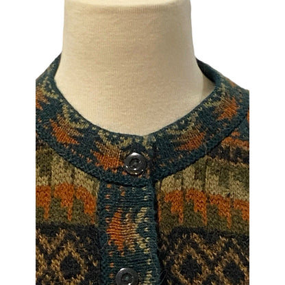 Size Medium 100% Alpaca Cardigan Peru Wool Sweater Warm Hippie Boho