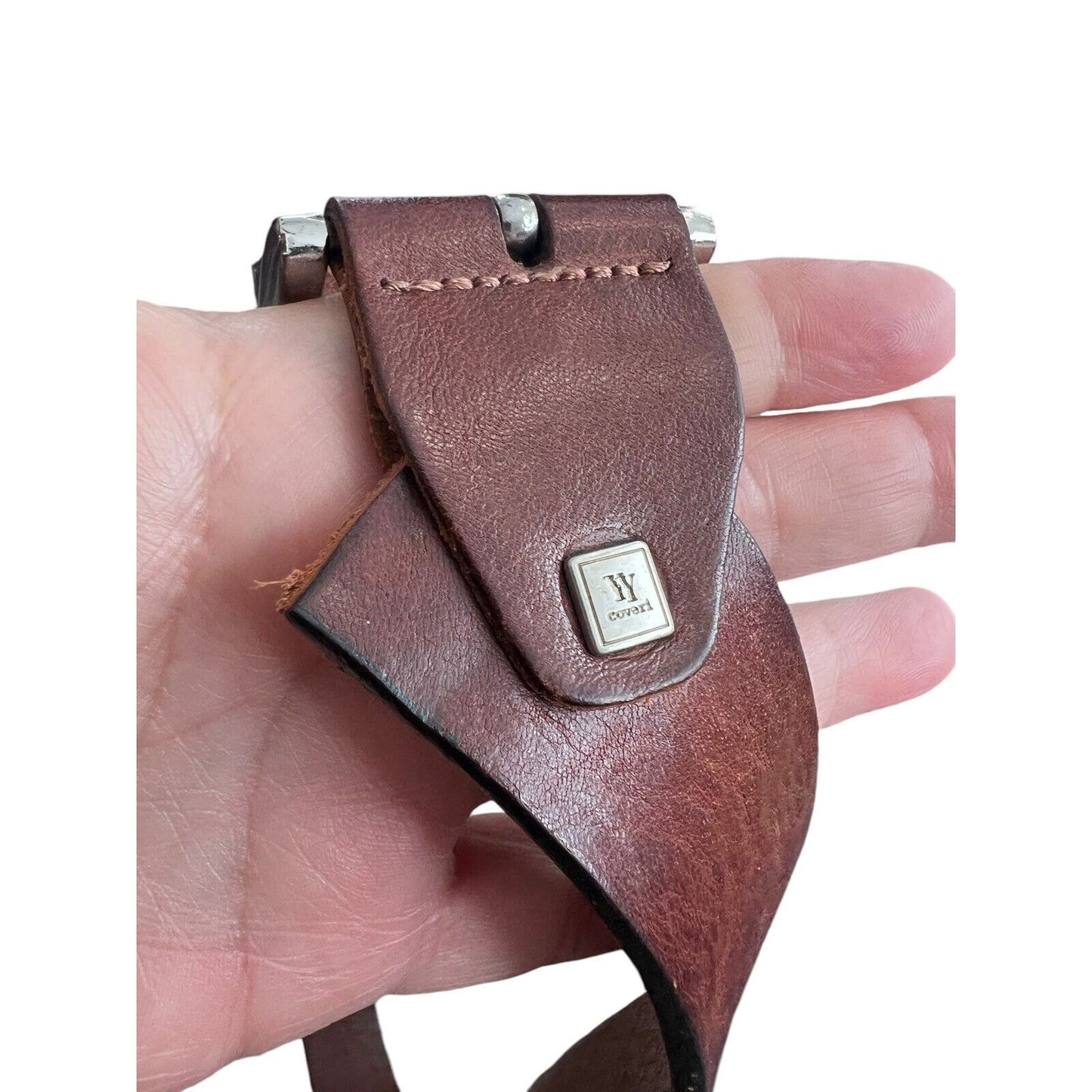 39 YY Coveri Brown Casual Real Leather 1.5” Wide Belt Made in Italy