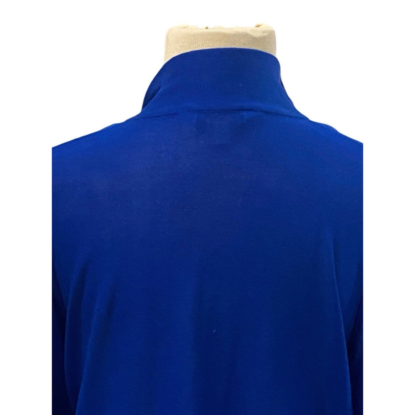 Small Exclusively Misook Blue Solid Open Front Sweater Cardigan Textured