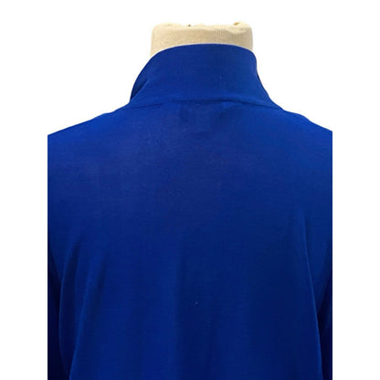 Small Exclusively Misook Blue Solid Open Front Sweater Cardigan Textured