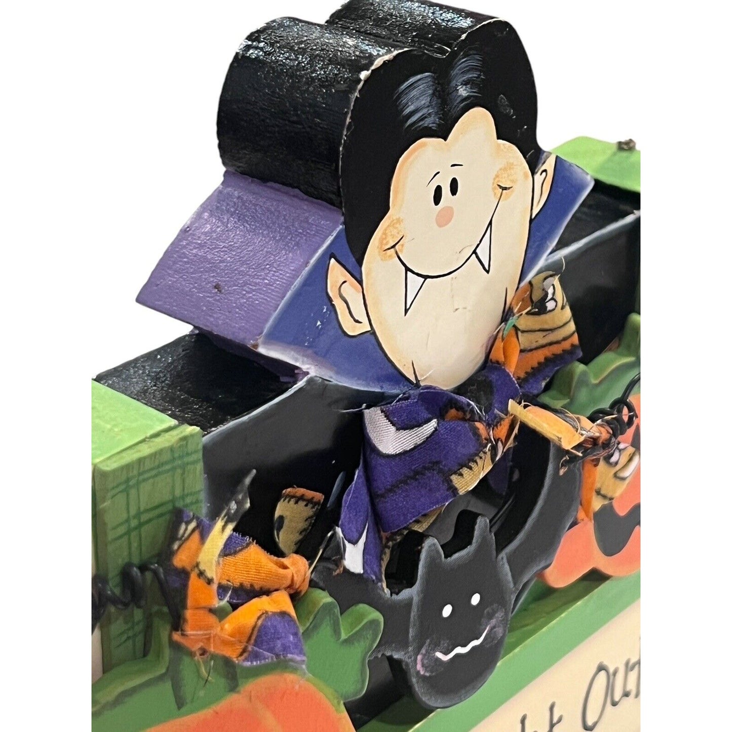 Wooden Autumn Halloween Decor Ghouls Dracula Cute Home Fall Decoration Painted