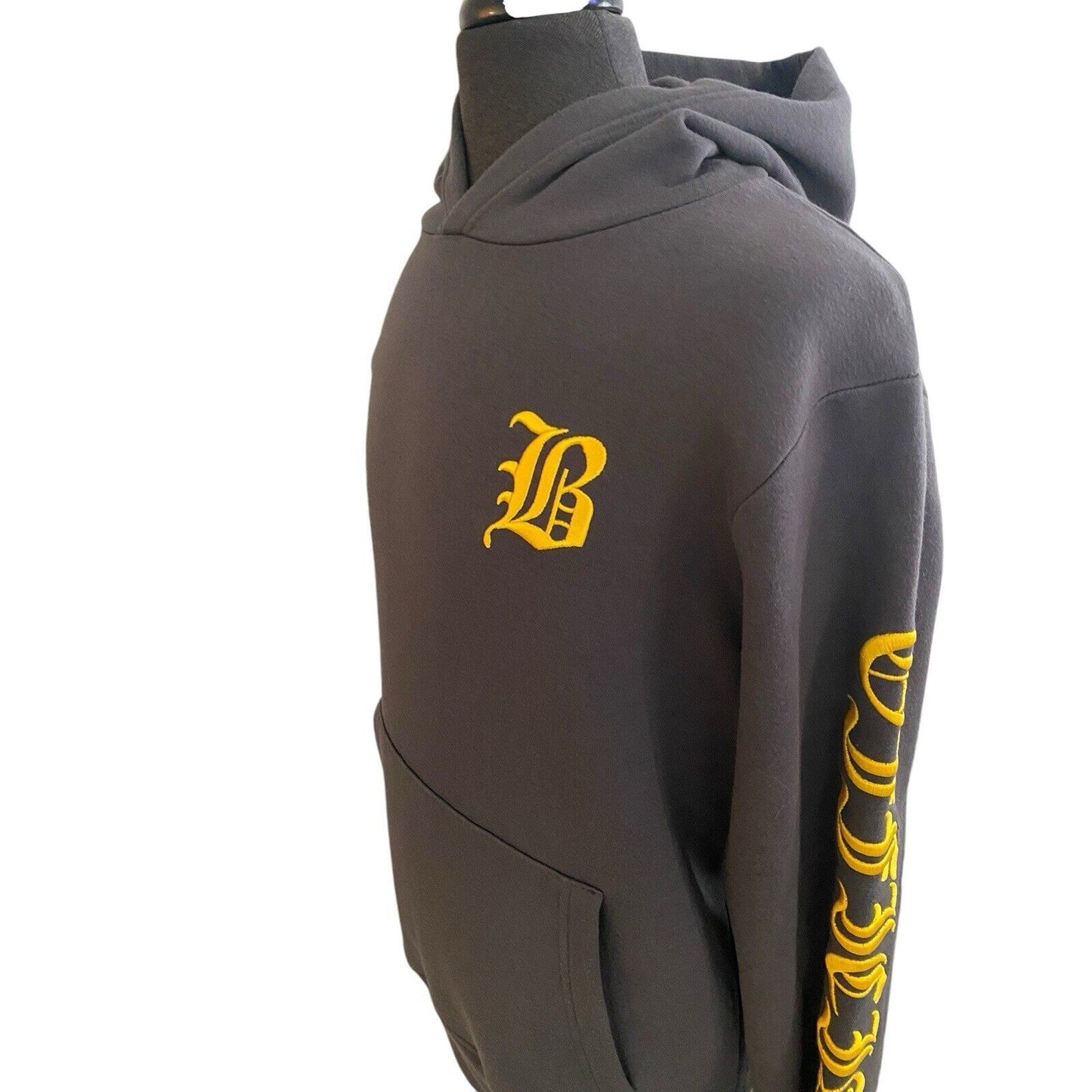 Large Be Original Rare Official y2k Style Gray Embroidered Hoodie