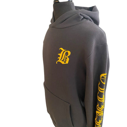 Large Be Original Rare Official y2k Style Gray Embroidered Hoodie