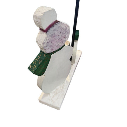 Christmas Decor Santa Snowman Woman Wooden Cut Out Hand Painted Folk Art Whimsy