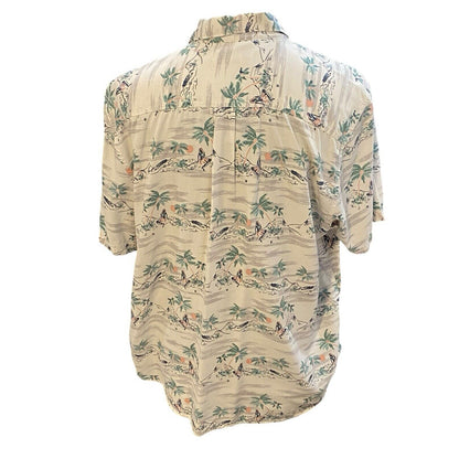 Size XL Tommy Bahama Hula Girl Volcano Floral Hawaiian Shirt Hawaii Relax Palm