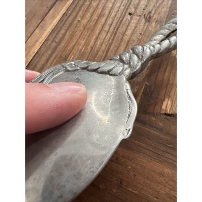 Vintage 2002 Arthur Court Pewter Nautical Rope Western Motif Salad Serving Set