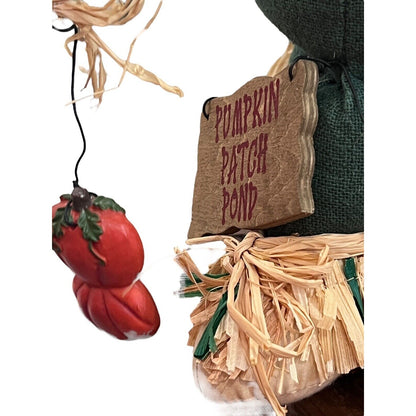 Scarecrow Table Top Decor Pumpkin Patch Pond Fishing Halloween Figure