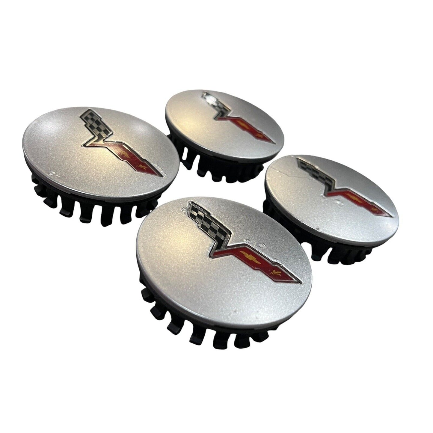 2008-2013 Chevy Corvette Silver Center Caps OEM GM 9595010 Set of 4