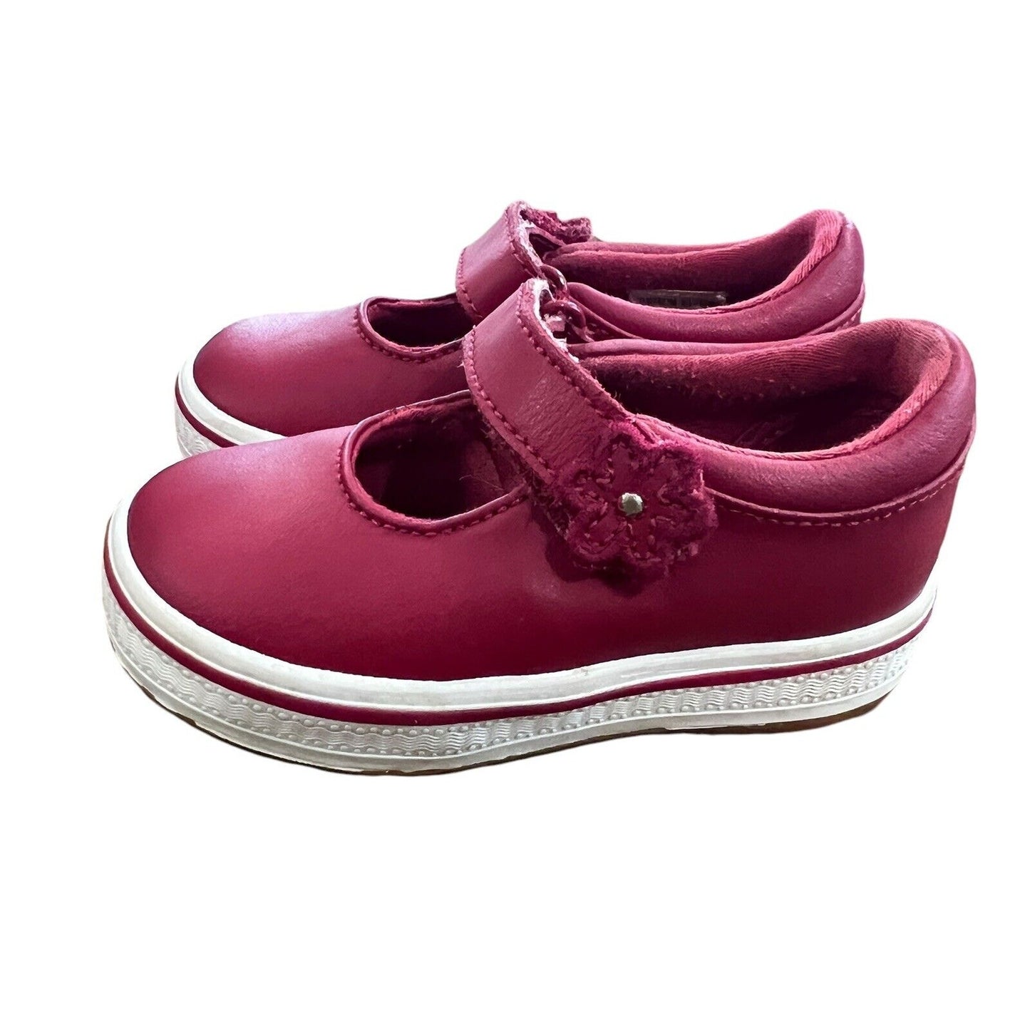 Size 4.5 Keds ELLA Red Leather Round Toe Mary Jane Shoes Toddler Holiday