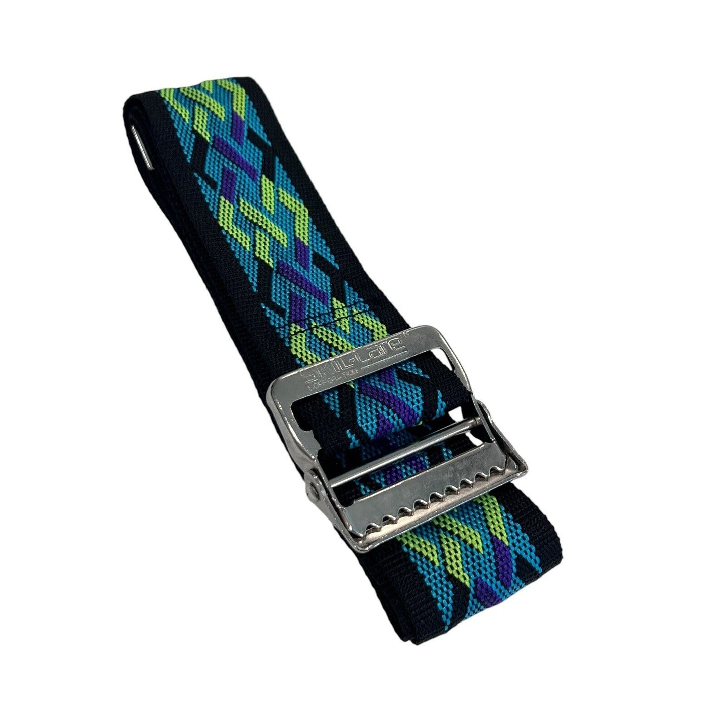 Skil-Care Geo Pattern Gait Belt 60 Inch Length Made In USA Green Weave Nylon