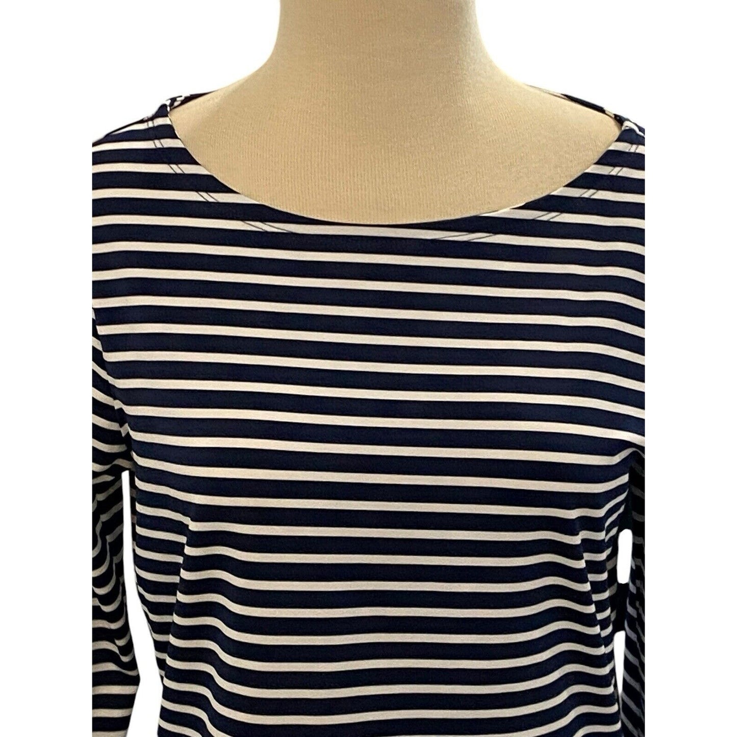 Small Vineyard Vines Sankaty Boatneck Striped Navy White Performance Fabric