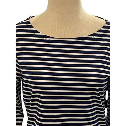 Small Vineyard Vines Sankaty Boatneck Striped Navy White Performance Fabric