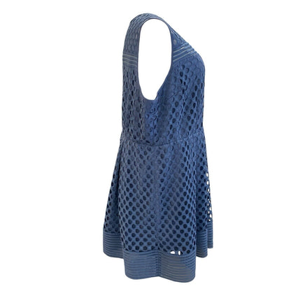 Size 26 Lane Bryant Slate Blue Lace Sleeveless Dress Plus Curvy Party Dress