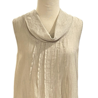 Un Coeur En Ete Beige Linen Top Blouse Tunic Italy See Measurements For Sizing