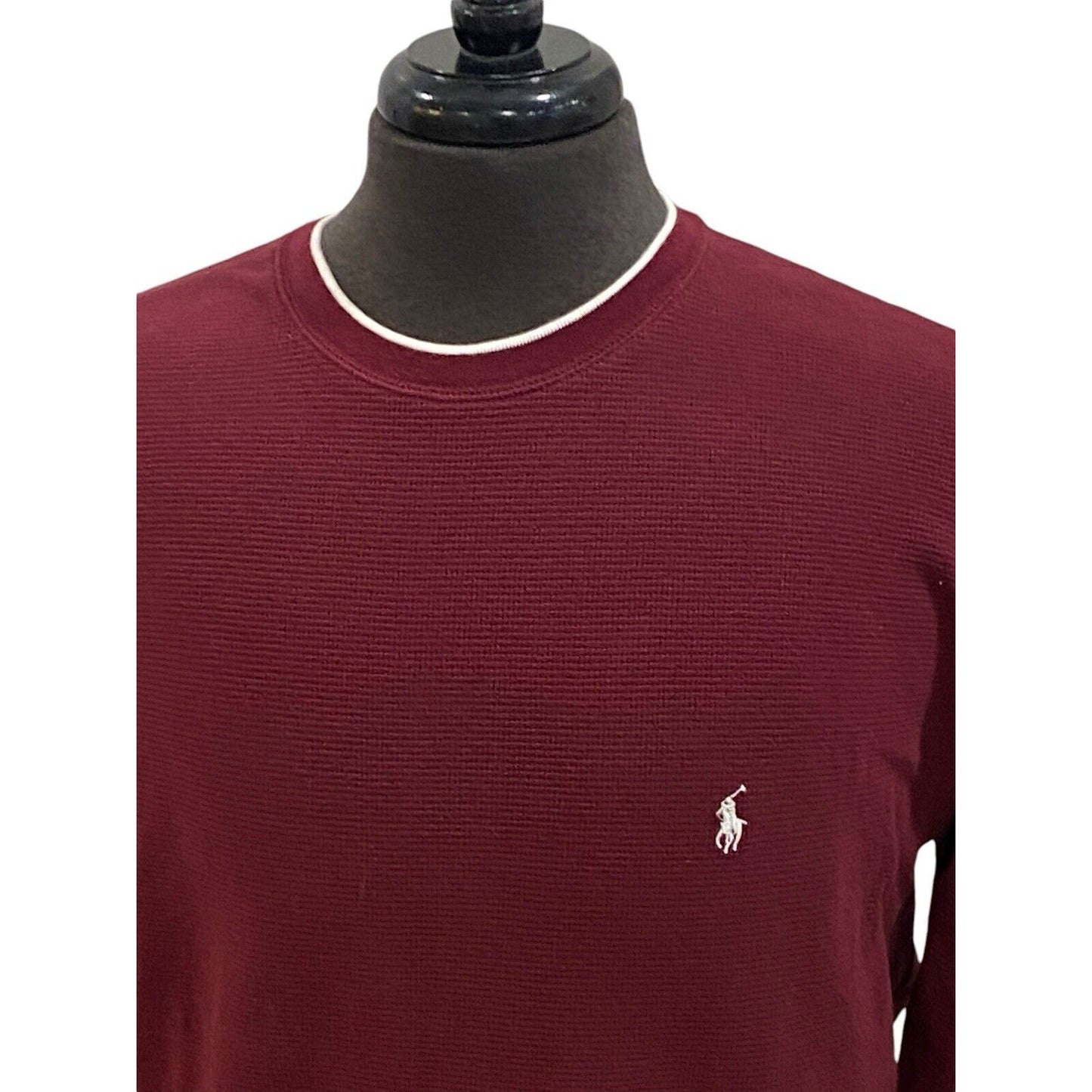 XL Polo Ralph Lauren Shirt Men’s Maroon Thermal Pullover Long Sleeve Top