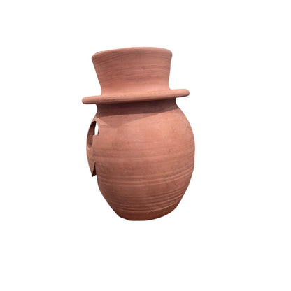 Vintage Terra Cotta Pumpkin Candle Holder Williamsburg Pottery Rare