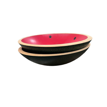 CWP Wayland NY. Hand Turned Wooden Bowl Watermelon Handpainted 9.5” Set Of 2