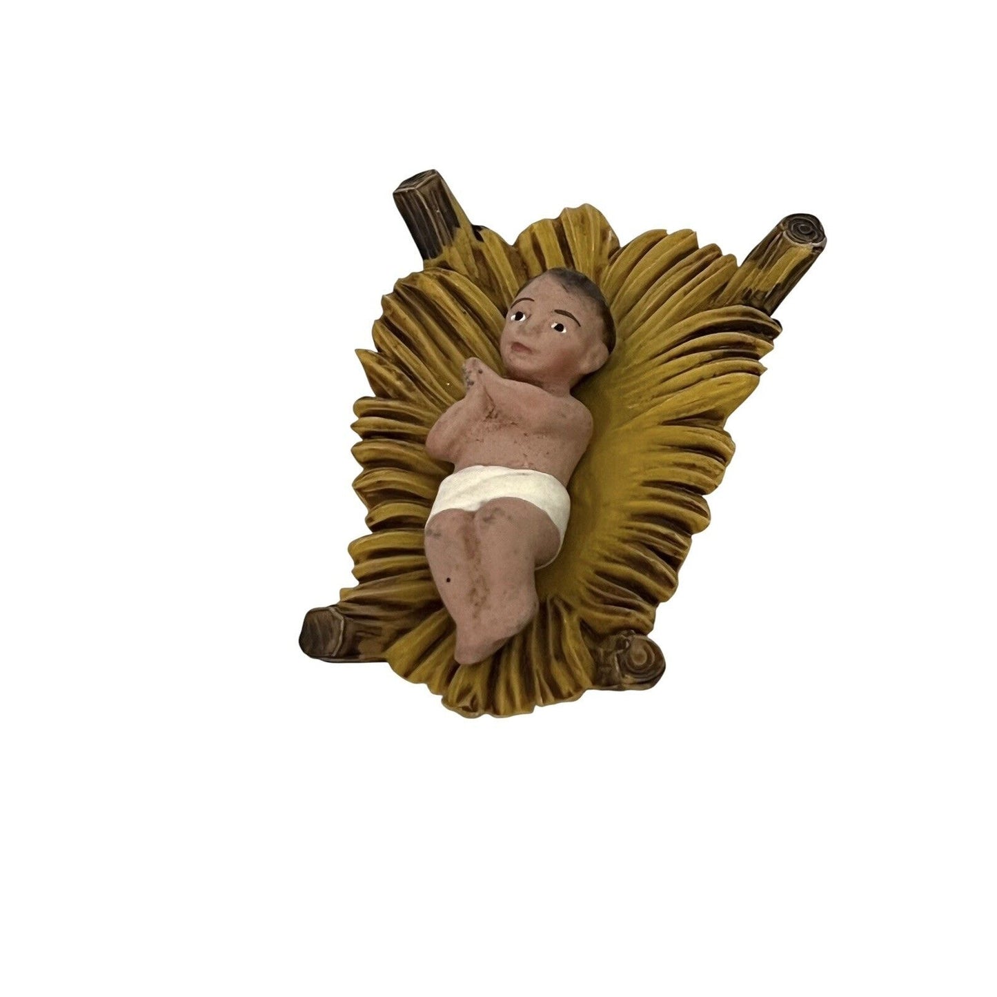 Vintage Molded Plastic Baby Jesus Made in Italy Manger Stamped Italy 100/2C