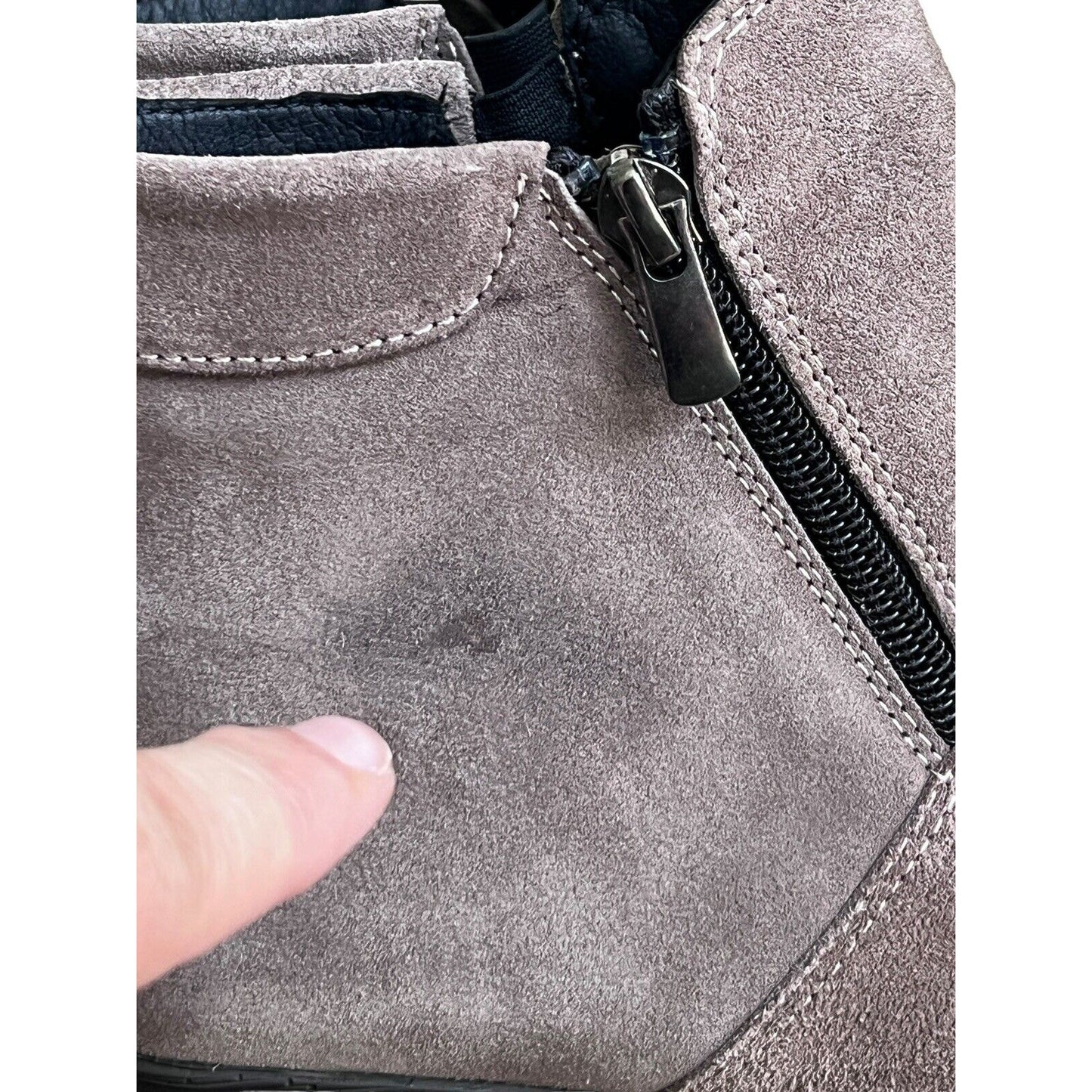 Size 8 Bjorndal Libby Womens Gray Wedge Heel Suede Booties Boots