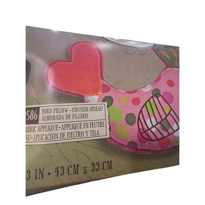 Bird Pillow Handmade Embroidery Kit by Dimensions NEW Sealed Whimsical Cute