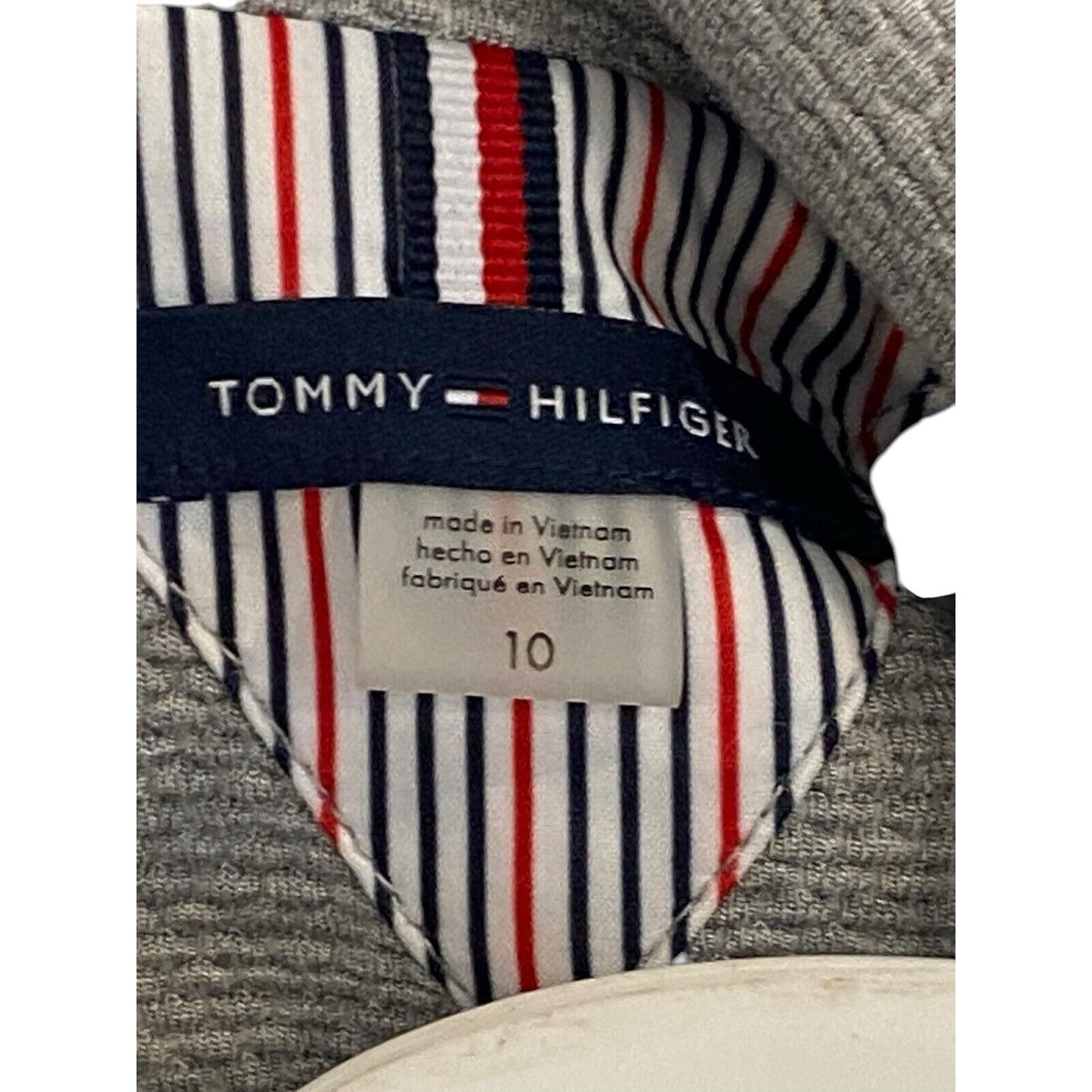 Tommy Hilfiger Gray Womans Single Button Elbow Patch Blazer Size 10 Great Detail