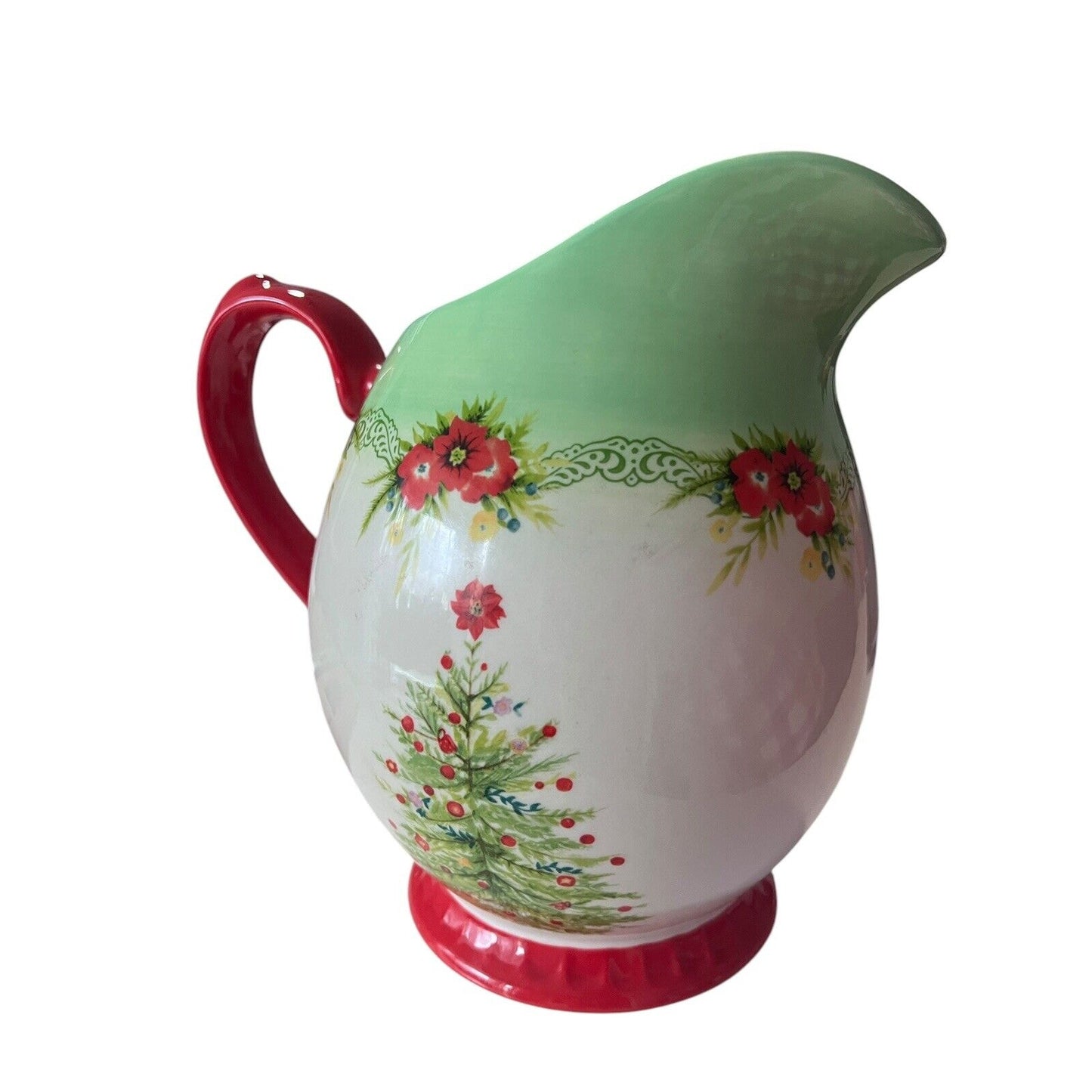 Pioneer Woman Christmas Holiday Cheer Garland 9" Stoneware Pitcher