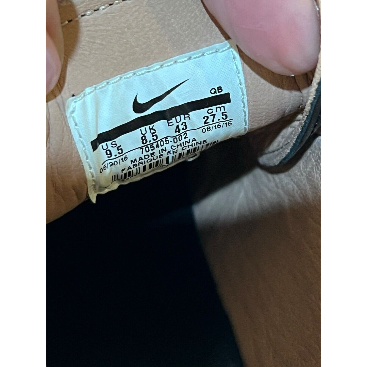 9.5 Rare Nike SB Zoom Janoski AC dunk 705405-002 Triple Black Leather Shoes Skat