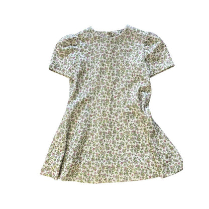 Vintage Girls Handmade Dress Jacket Set Floral Flowers Spring Homemade Cottage I