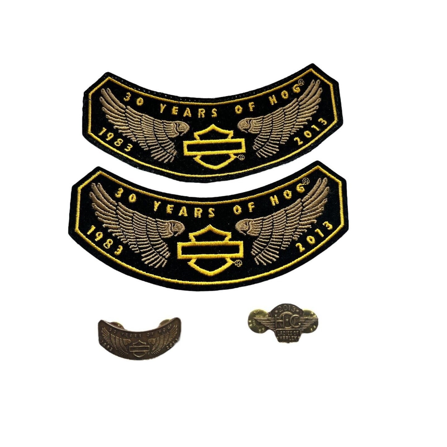 Harley Davidson 30 Years Owners Group HOG Patch Pin Set 1983 - 2013 New