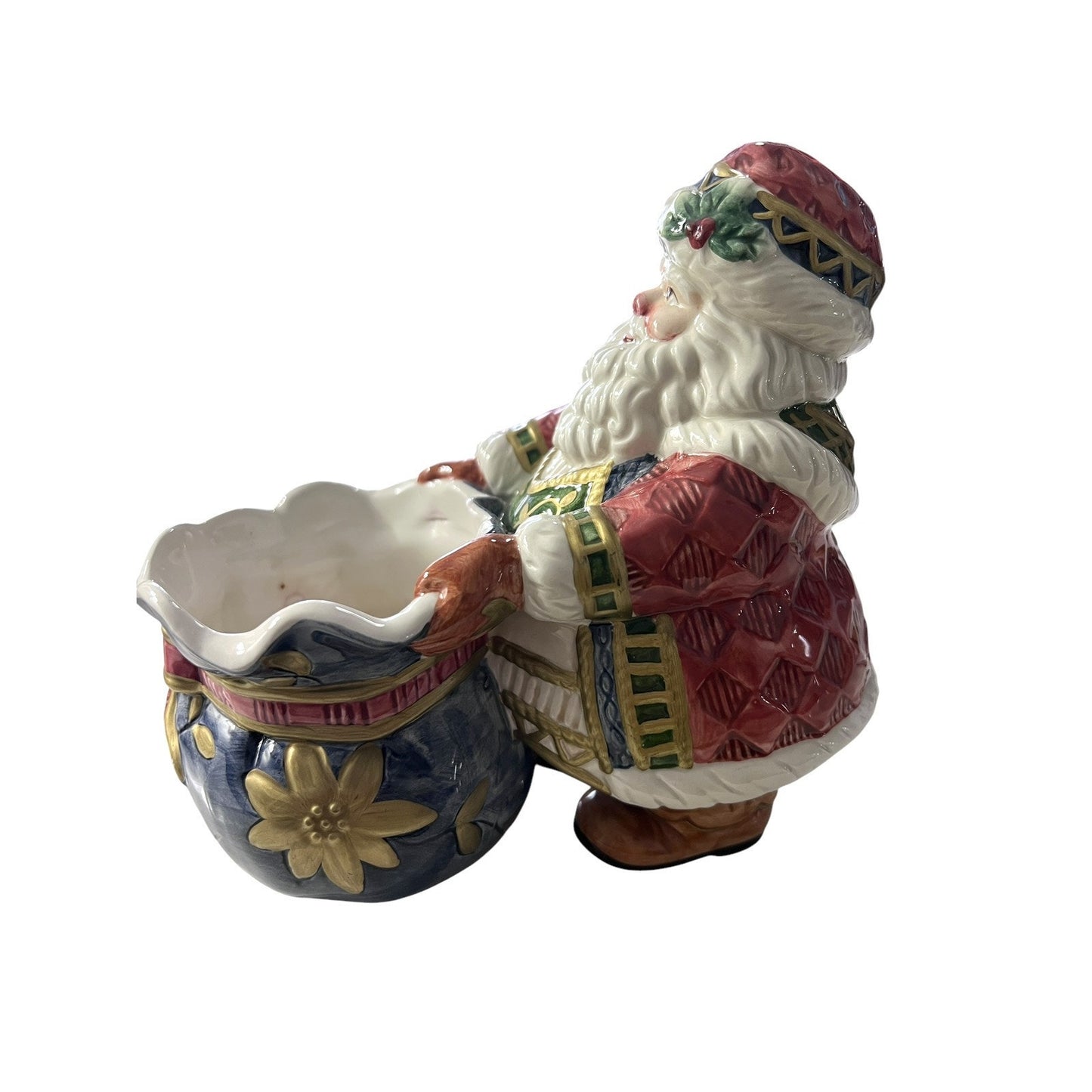 Fitz and Floyd Santa Claus St Nick Home Fragrance Ceramic Candle Holder Holiday