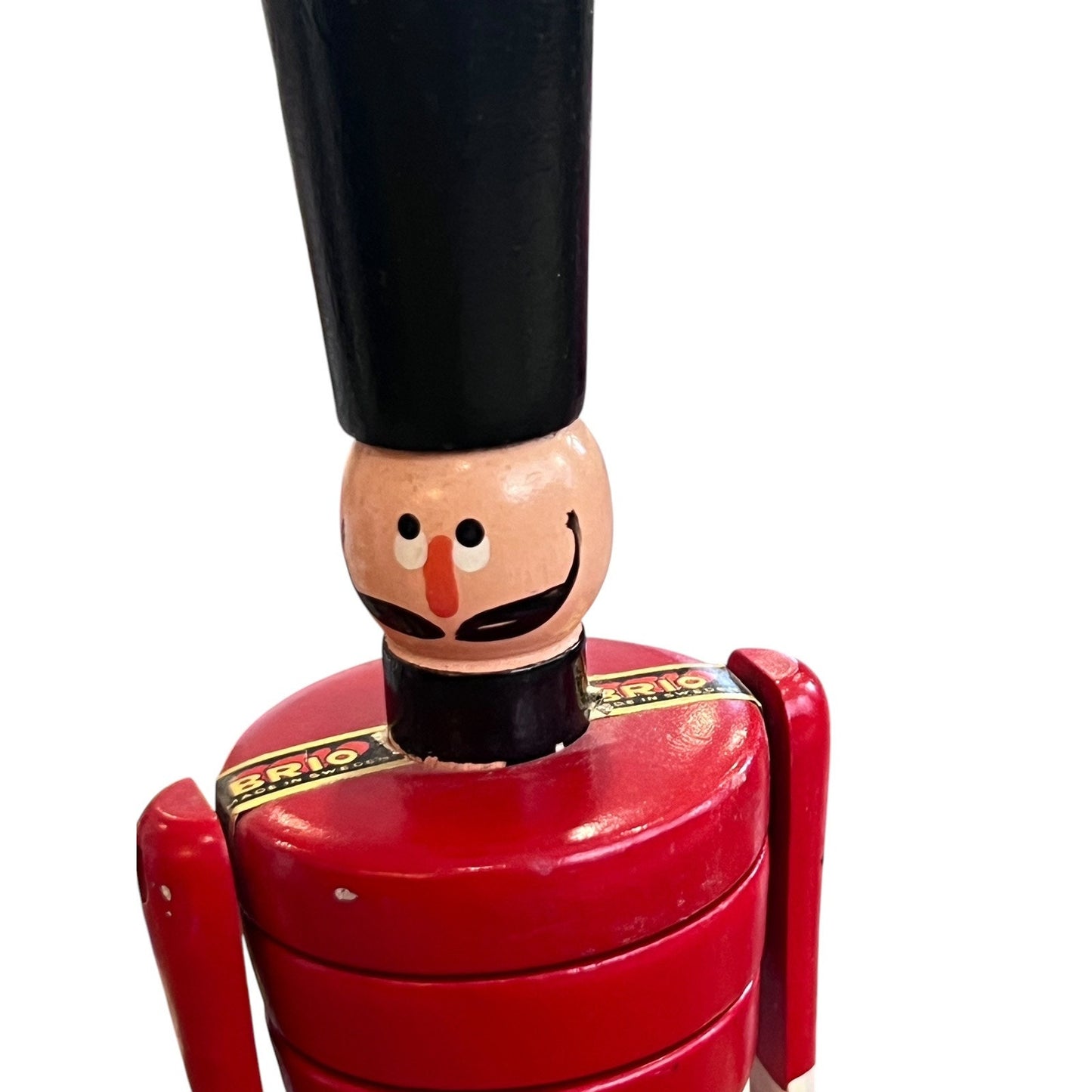 BRIO SOLDIER BOY Wooden Stacking Toy Sweden ORIGINAL Stickers Painted