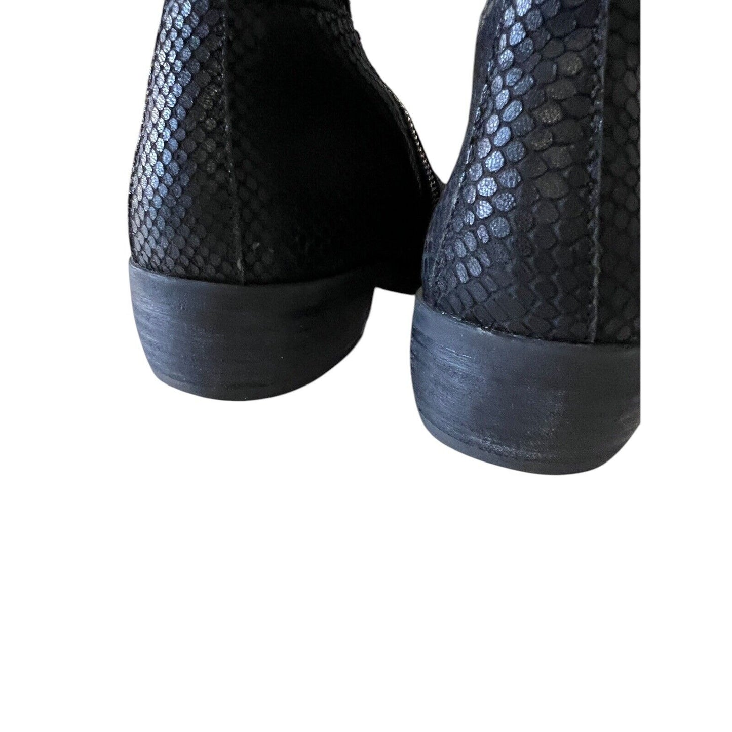 OTBT Boots Womens 8 M Yokel Shoes Black Leather Snakeskin Zipper Ankle Casual