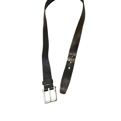 Fossil Black Leather Belt Size 42 Adjustable Wear On Leather And Buckle