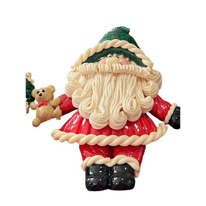 Dough Christmas Ornament Glossy Golf Santa Claus Sleigh Set Of Two