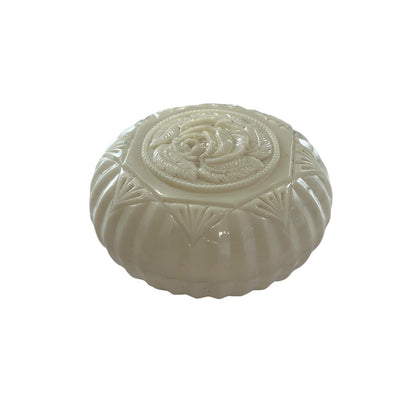 Vintage Floral Rose Lapin Round Flower Soap Dish Trinket Dish with Lid