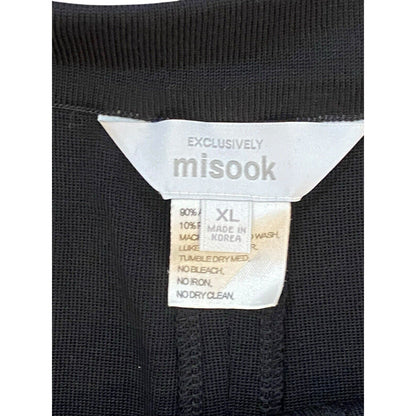 Misook XL Straight Leg Black Knit Pant Pull-on Trousers