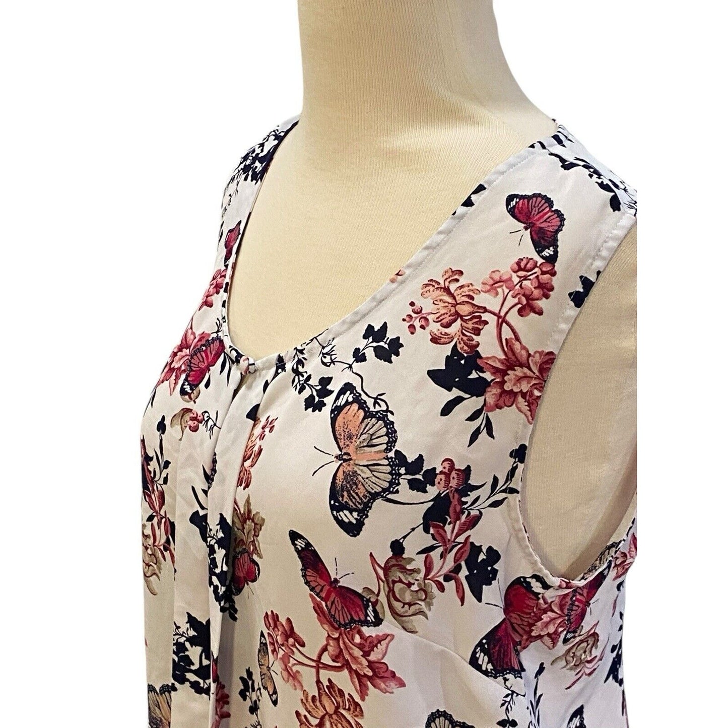 Size Small Laundry By Shelli Segal Sleeveless Floral Blouse Shirt Top