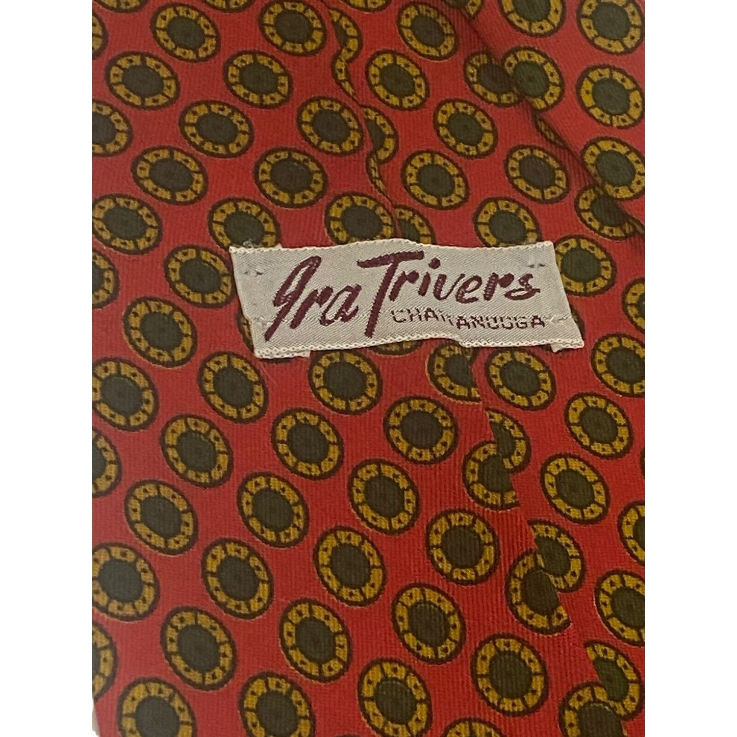 Ira Trivers USA Tie Red Dot Modernist Necktie 56” Long 4.5” Wide Vintage
