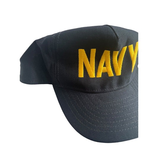 US Navy Ball Cap Snapback Made In The USA One Size Fits All With Ship Pin