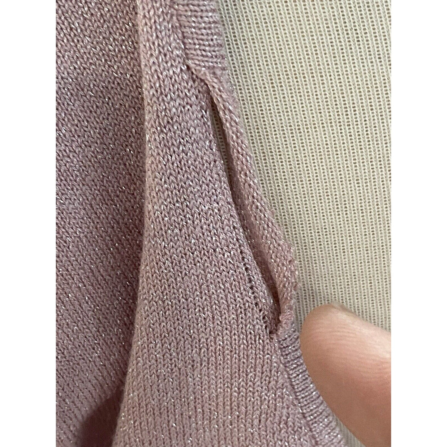 Size M Allison Brittney Women’s Sweater Dress Pink Metallic Long Sleeve Tie Back