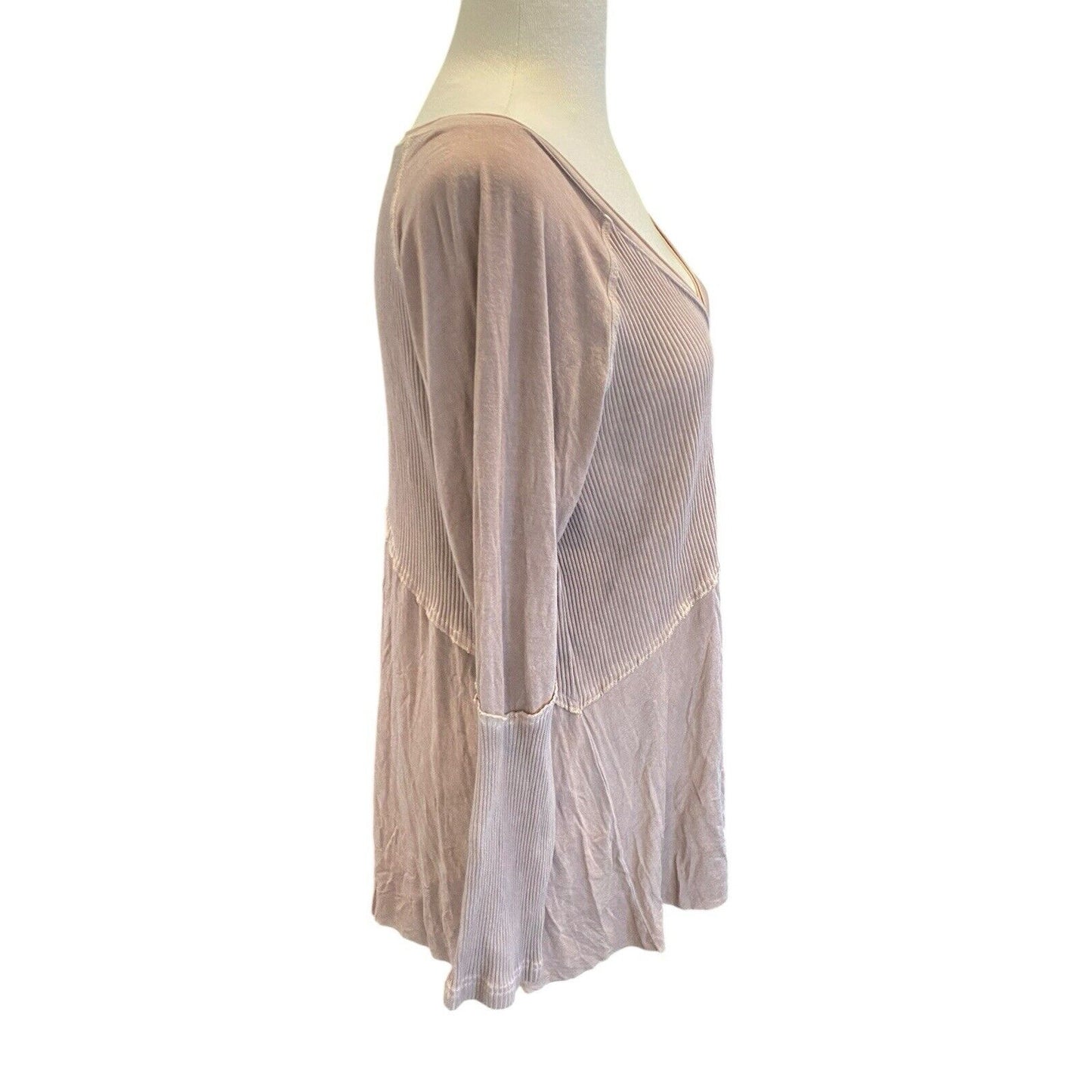 Size Medium POL Tunic Top Mauve Pink Boho V-neck Blouse Rustic