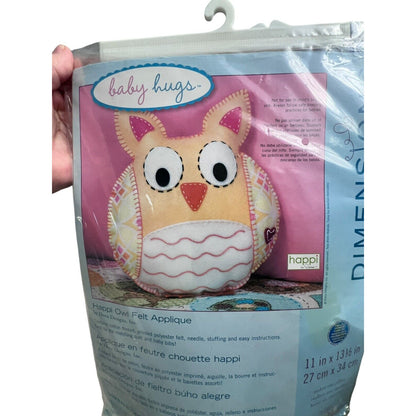 Dimensions Baby Hugs Happy Owl Felt Appliqué Pillow Craft Sewing Kit New