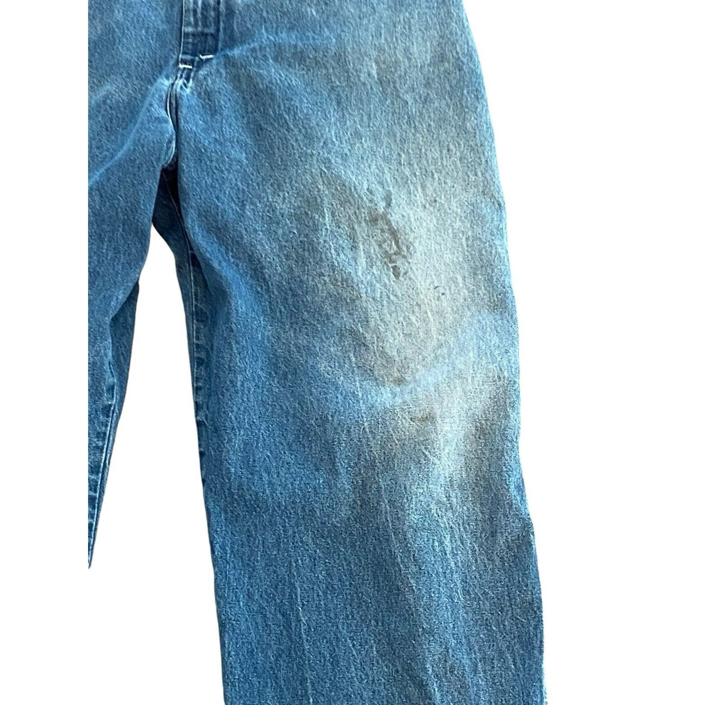 Vintage USA Pointer Low Back Bib Overalls Mens Distressed Worn 48 W 28 Inseam